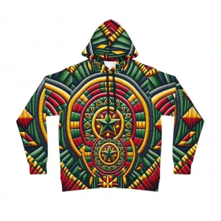 "Kente-Kaleidoscope Unisex Athleisure Hoodie"