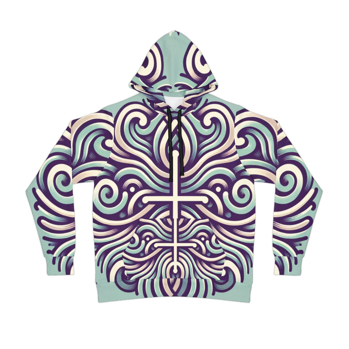 "AfroRhythm Unisex Kente Athletic Hoodie"