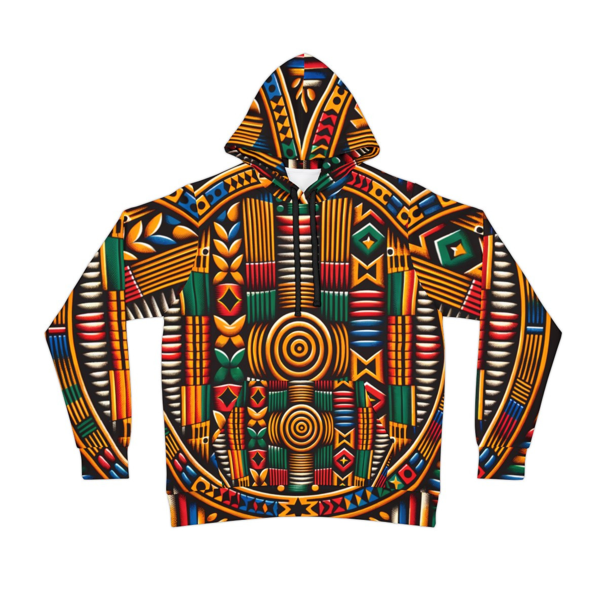 "Heritage Fusion Unisex Kente Athletic Hoodie"