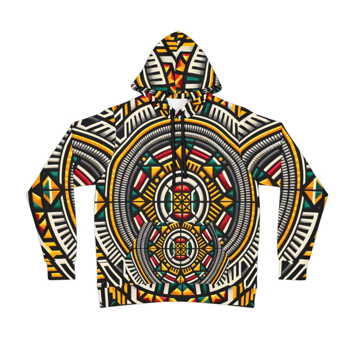 "Vibrant Stride Kente Fusion Unisex Athletic Hoodie"