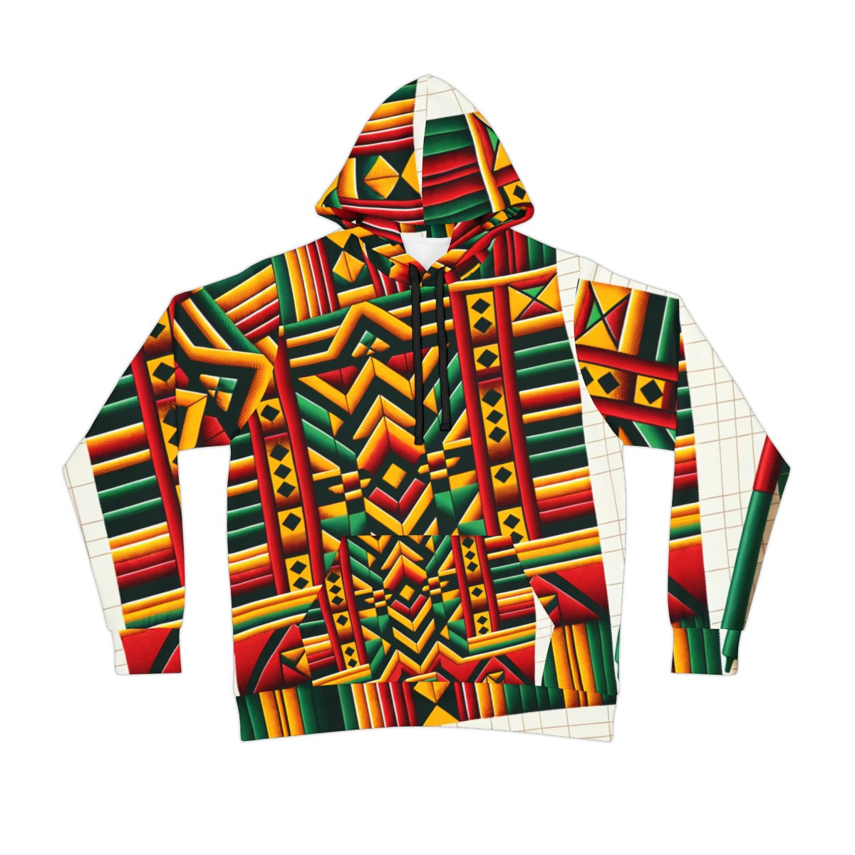 "Kente Harmony: Unisex Athlete's Hoodie"