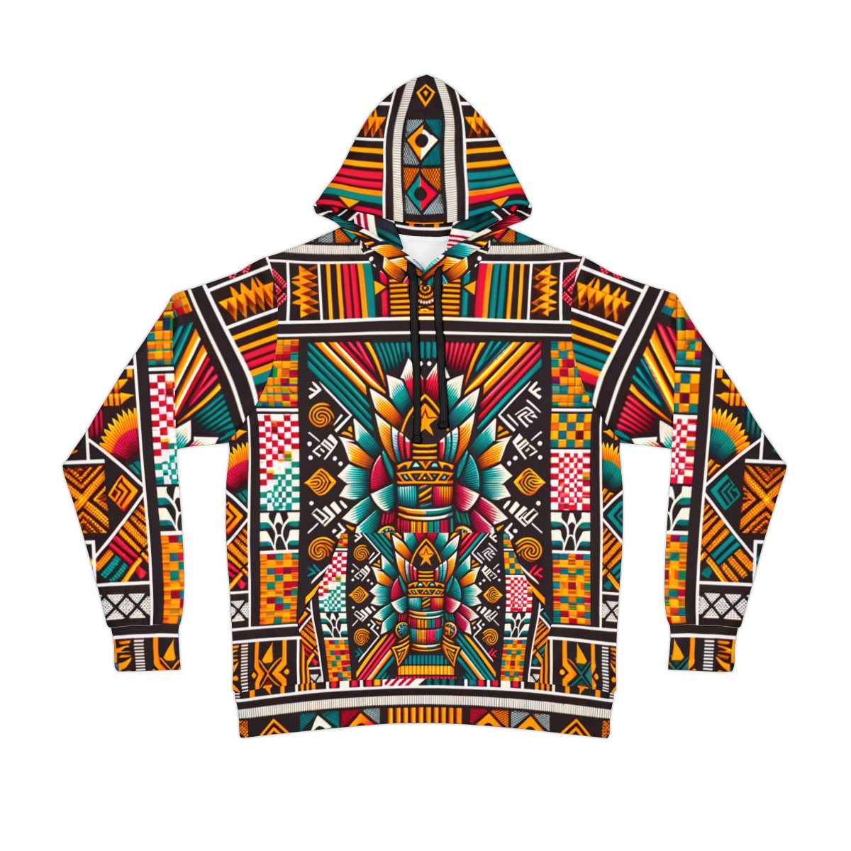 "Kente Kaleidoscope Unisex Athletic Hoodie"