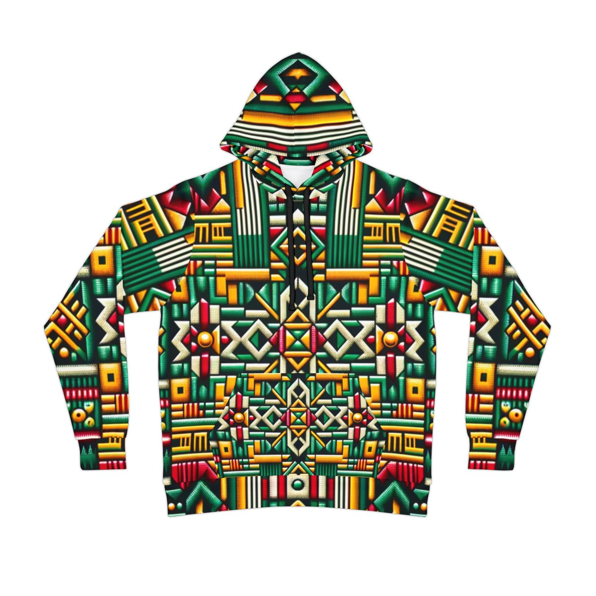 "Vibrant Fusion Kente Athletic Hoodie"