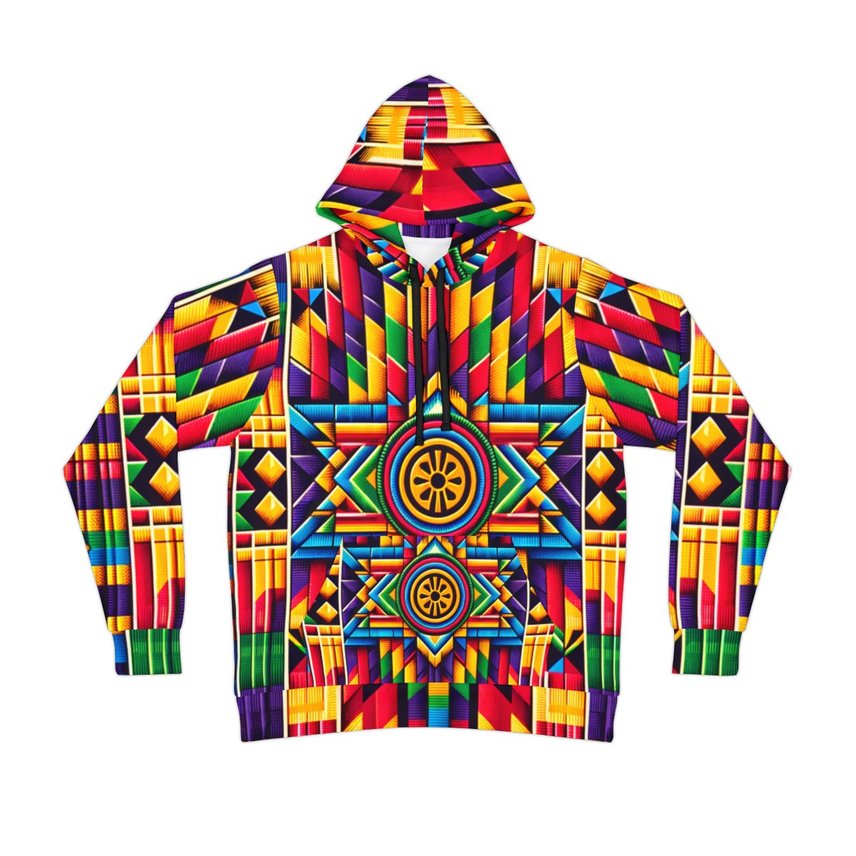 "Kente Kaleidoscope Unisex Fitness Hoodie"