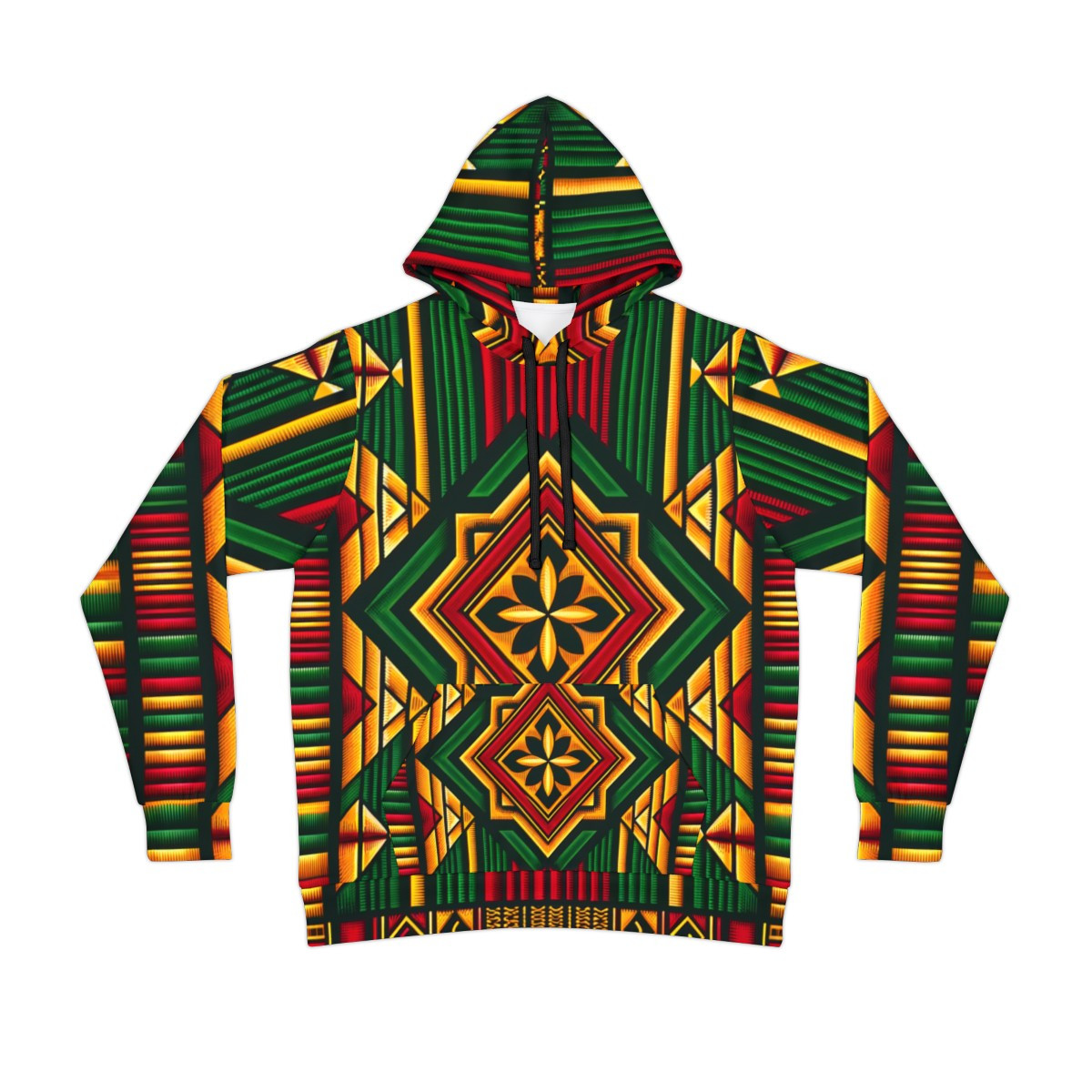 "Vibrant Harmony Unisex Kente Athletic Hoodie"