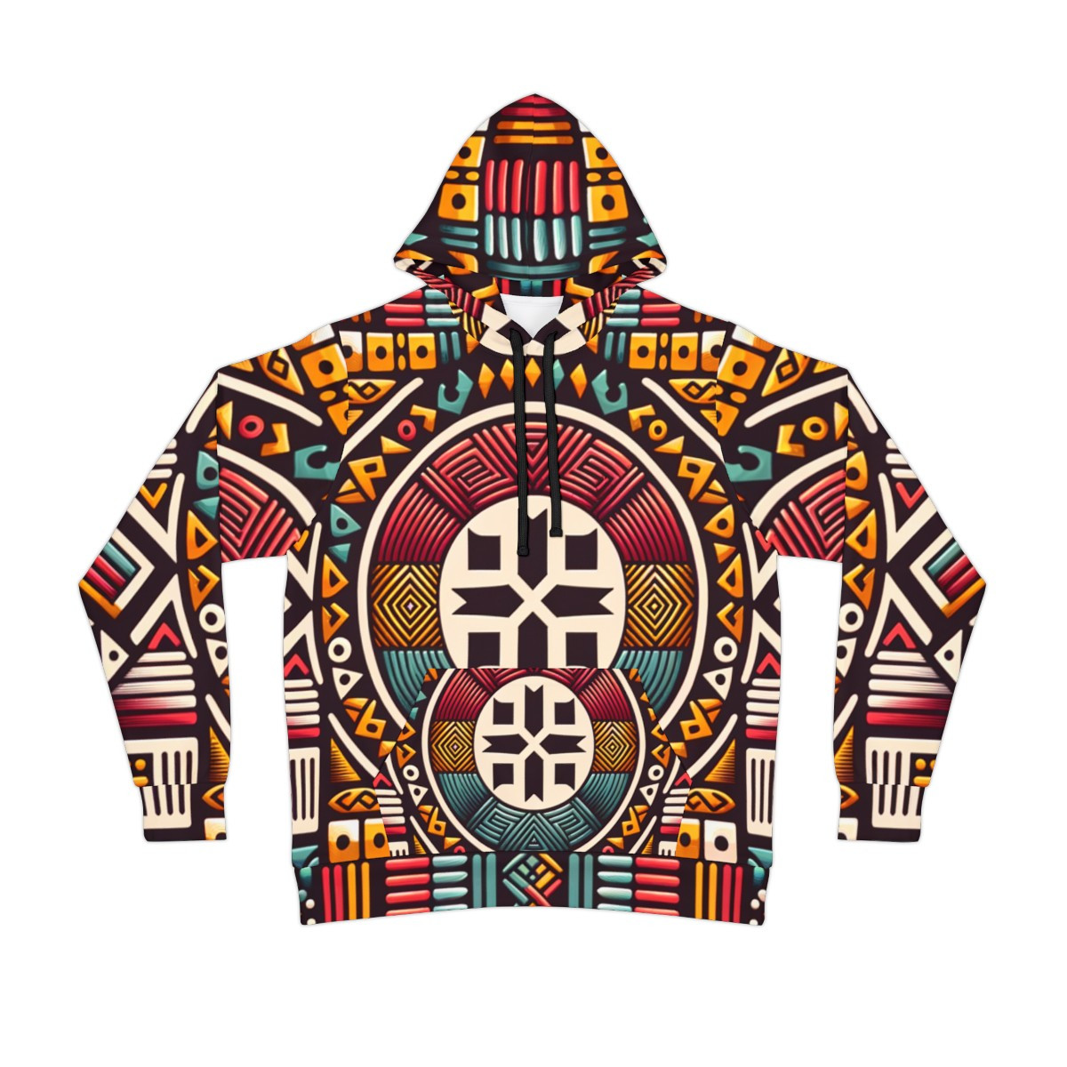 "Cultural Fusion Kente-Knit Unisex Athletic Hoodie"