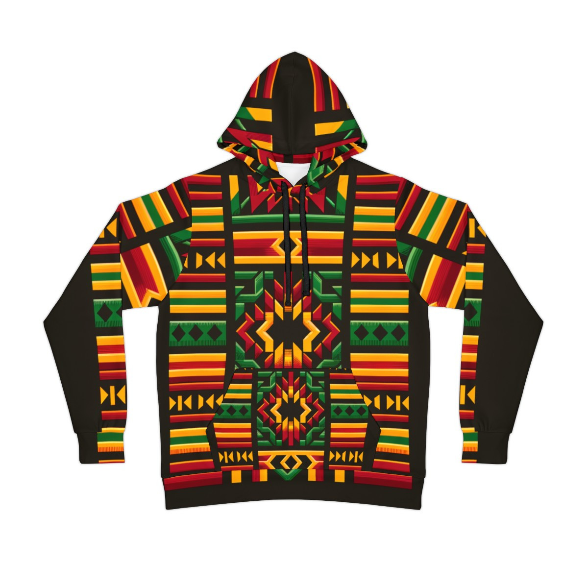 "UnityStride Kente Fusion Unisex Athletic Hoodie"