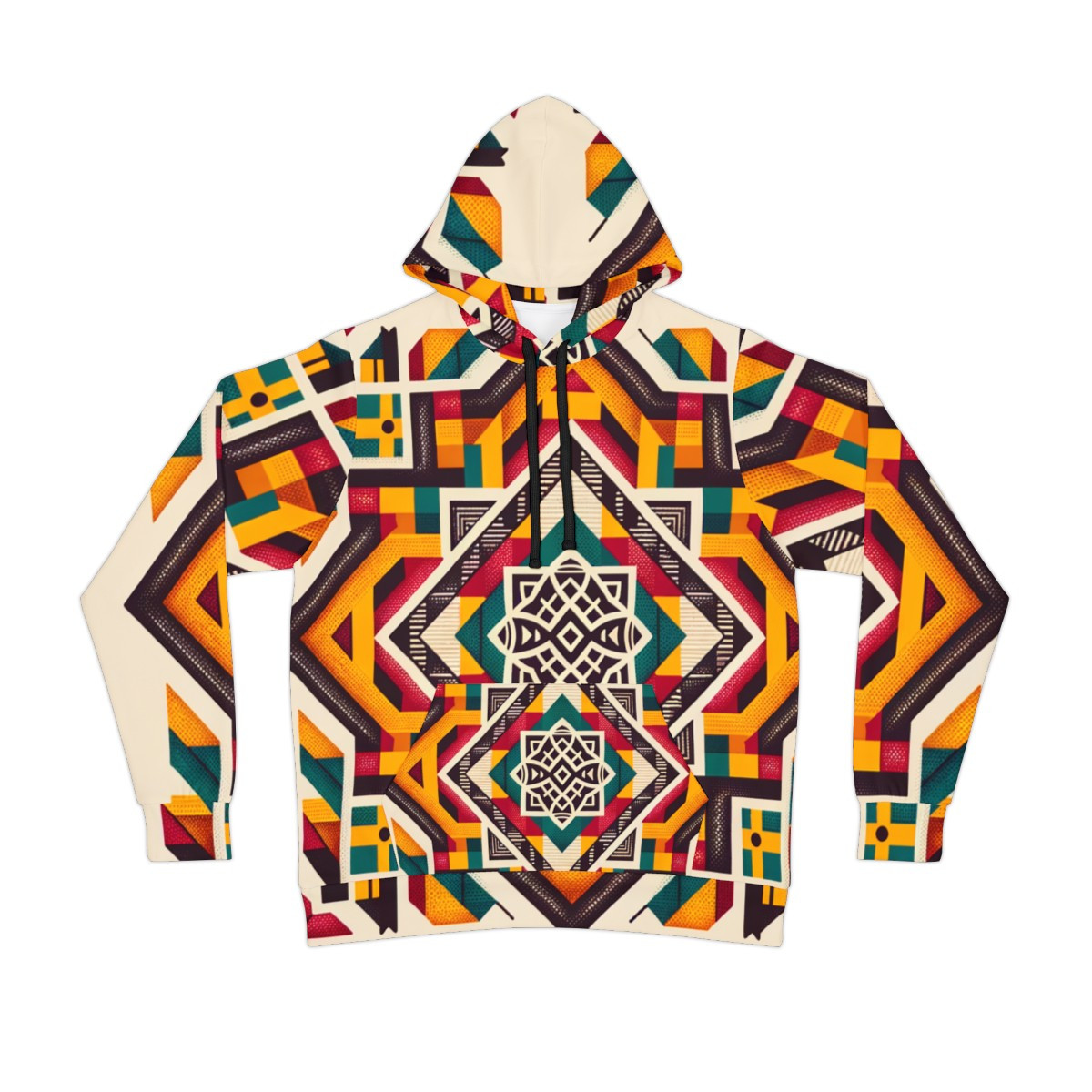 "Kente-Kaleidoscope Unisex Athleisure Hoodie"