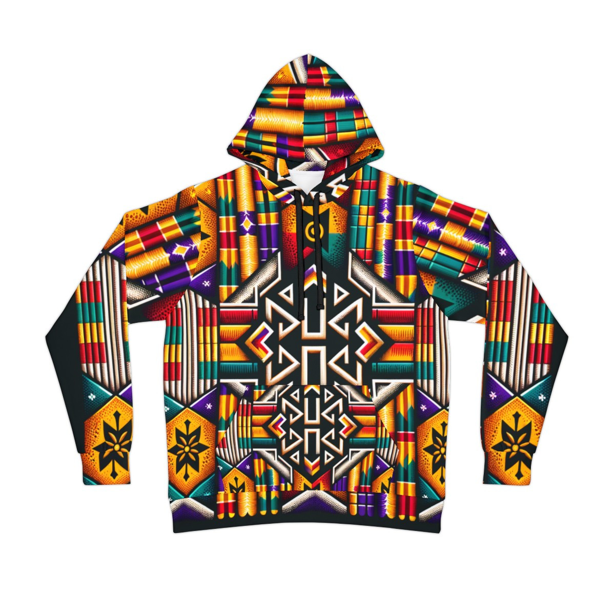 "Kente Kaleidoscope Unisex Athletic Hoodie"