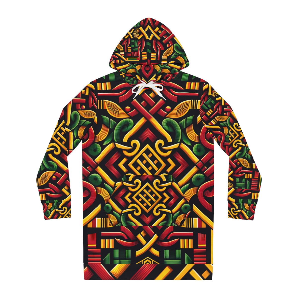 "AfroFusion Kente Couture Women's Hoodie Dress"