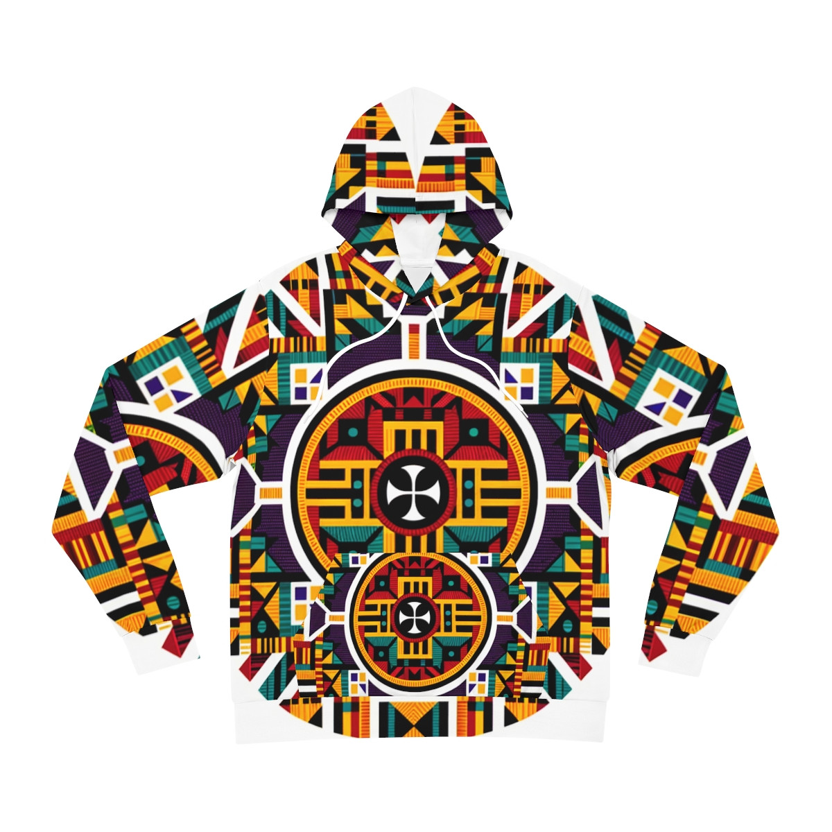"AfroFusion Kente Kaleidoscope Hoodie"