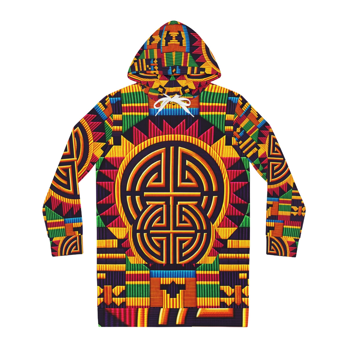 "AfroSplendor Kente Fusion Women's Hoodie Dress"