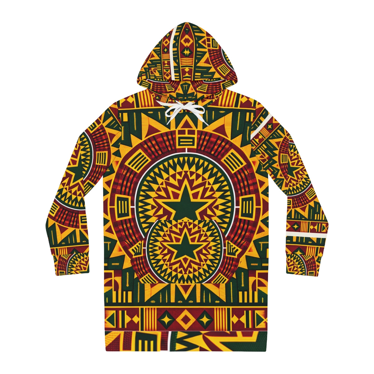 "Royal Kente Tapestry: Women's Hoodie Dress"