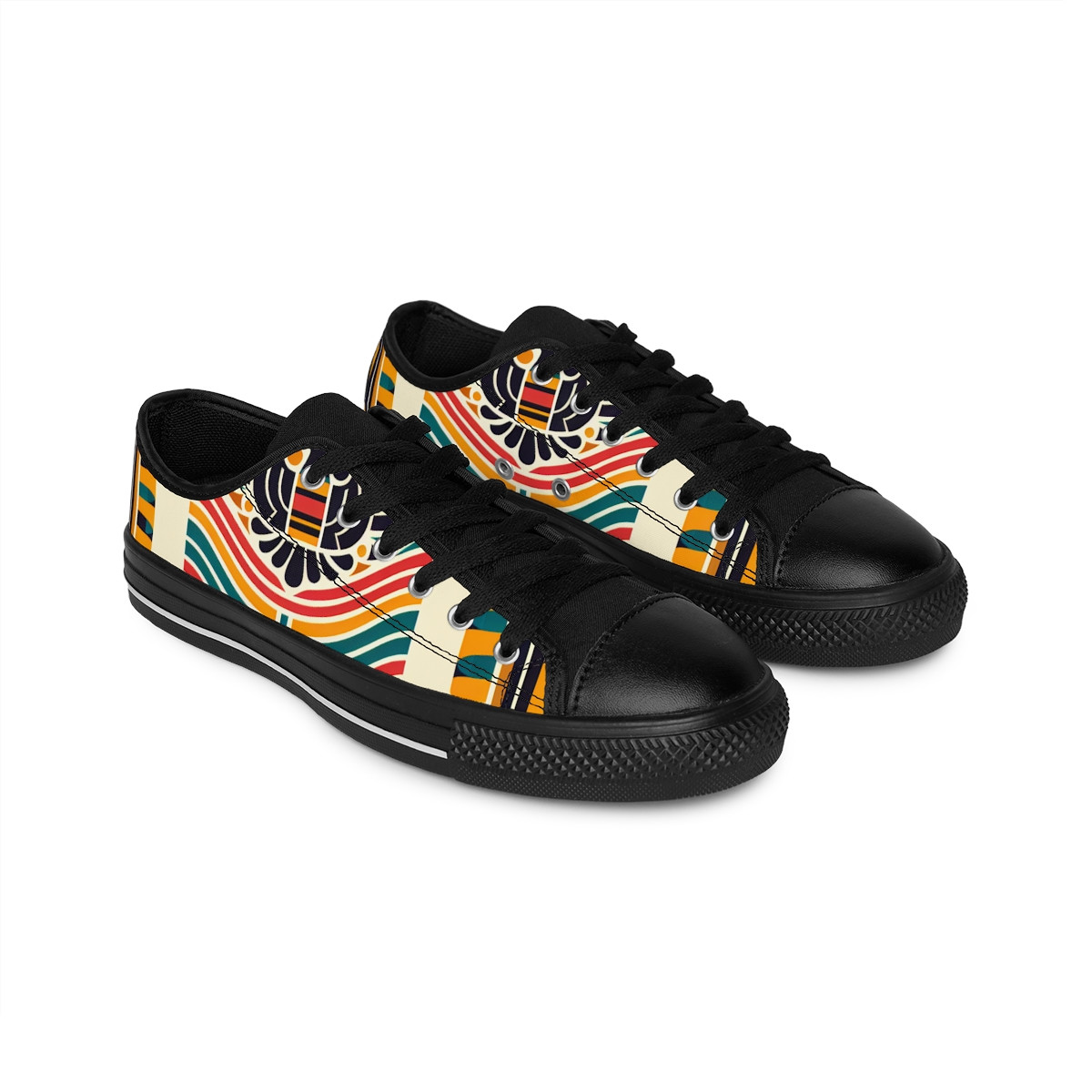 "AfroStride Ethnic Kente Sneakers" - Men's Sneakers