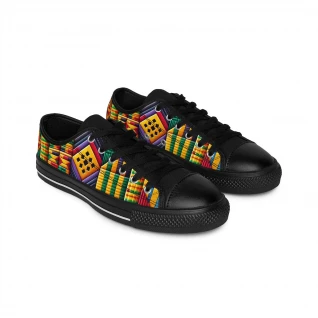 "HeritageStride: Kente Kaleidoscope Sneakers" - Men's Sneakers