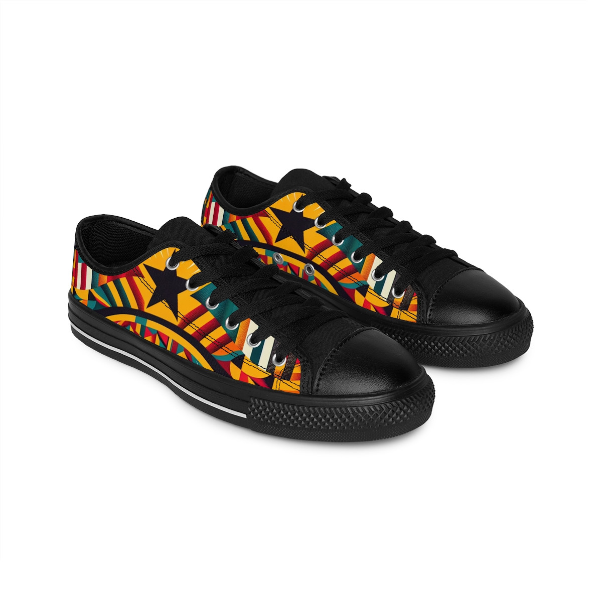 "AfroStride: Kente Kaleidoscope Sneakers" - Men's Sneakers