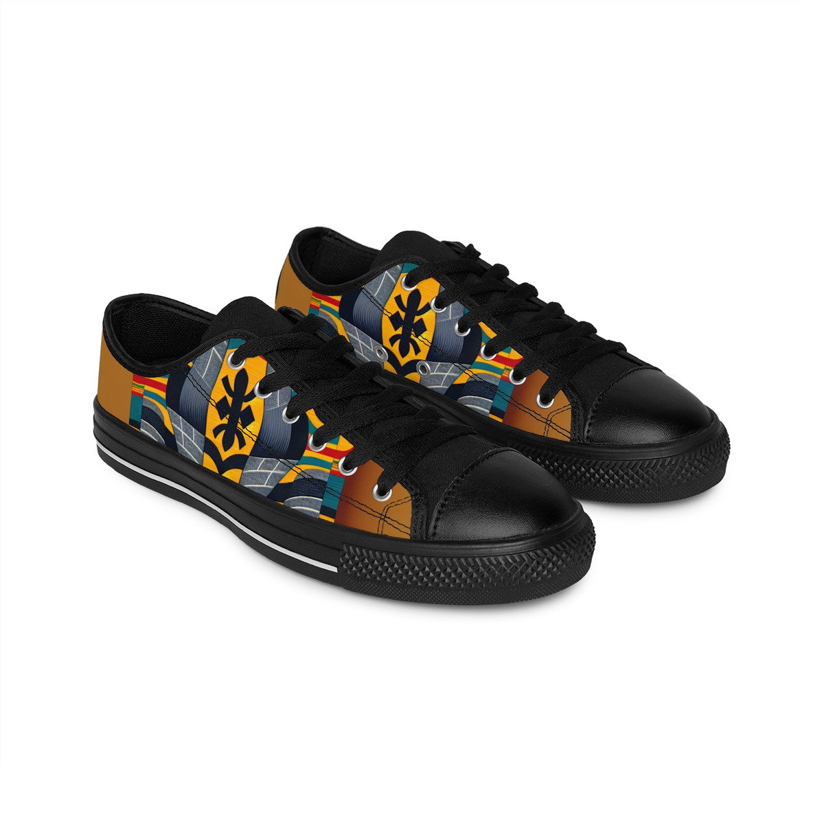"AfroStride: Kente Kaleidoscope Sneakers" - Men's Sneakers