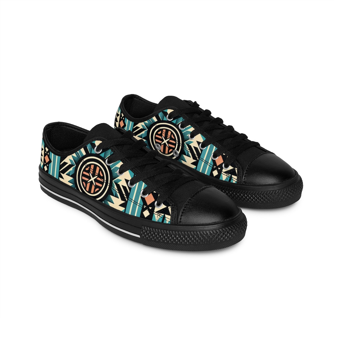"AfriStride: Kente Kaleidoscope Sneakers" - Men's Sneakers
