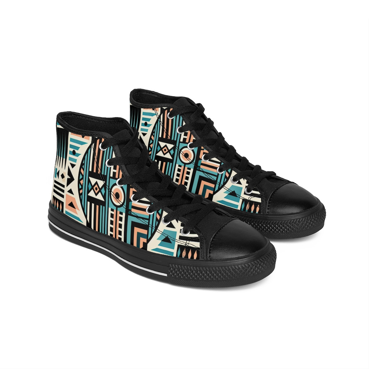 "AfroStride: Kente Kaleidoscope Sneakers" - Men's Classic Sneakers