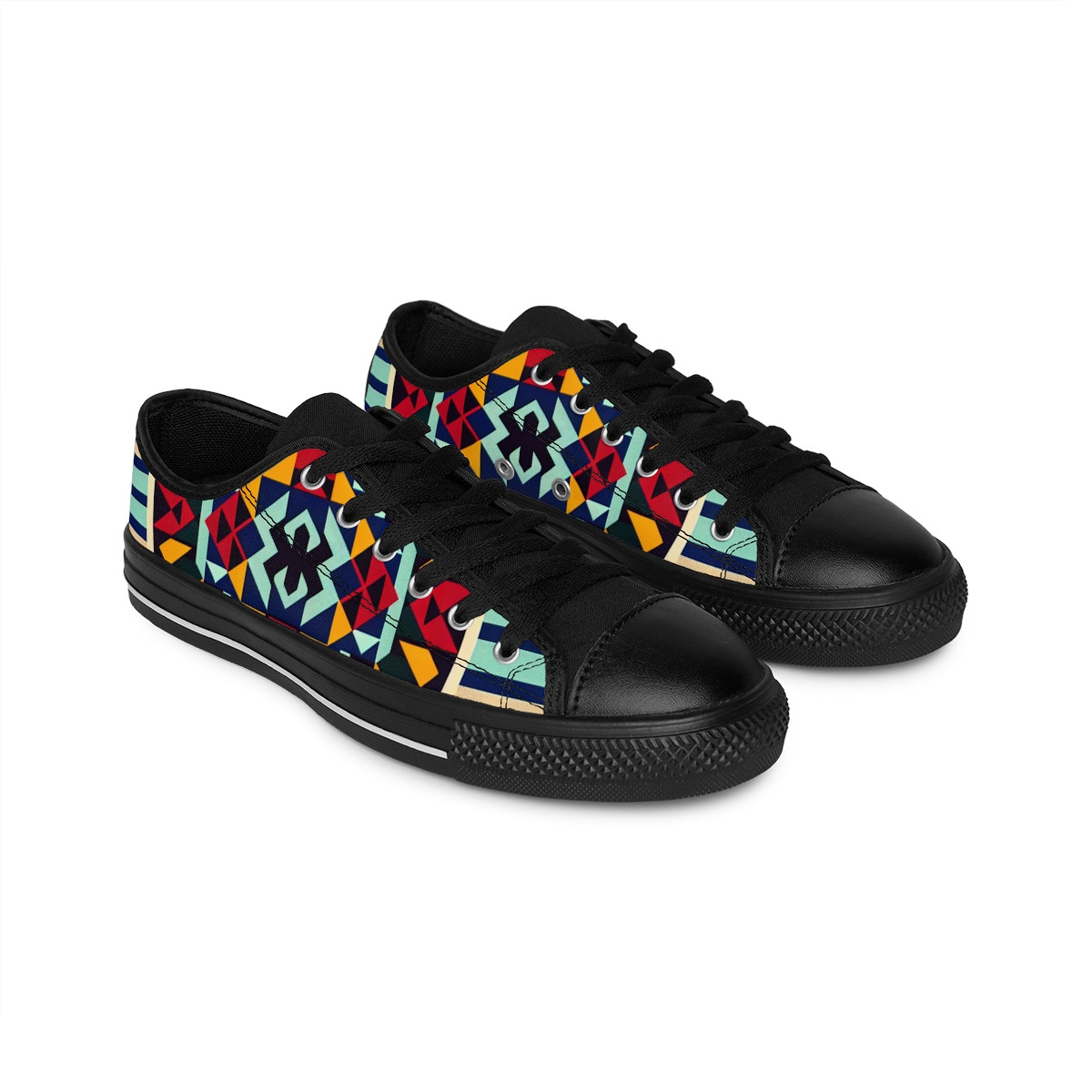 "Heritage Stride: Kente Kaleidoscope Sneakers" - Men's Sneakers