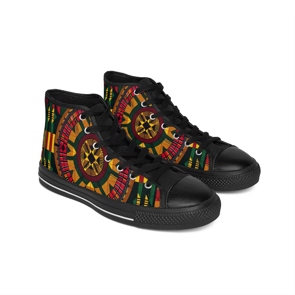 "AkanStride: Kente Kaleidoscope Sneakers" - Men's Classic Sneakers