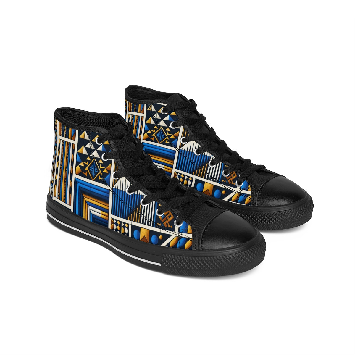 "AfroStride: Kente Kaleidoscope Sneakers" - Men's Classic Sneakers