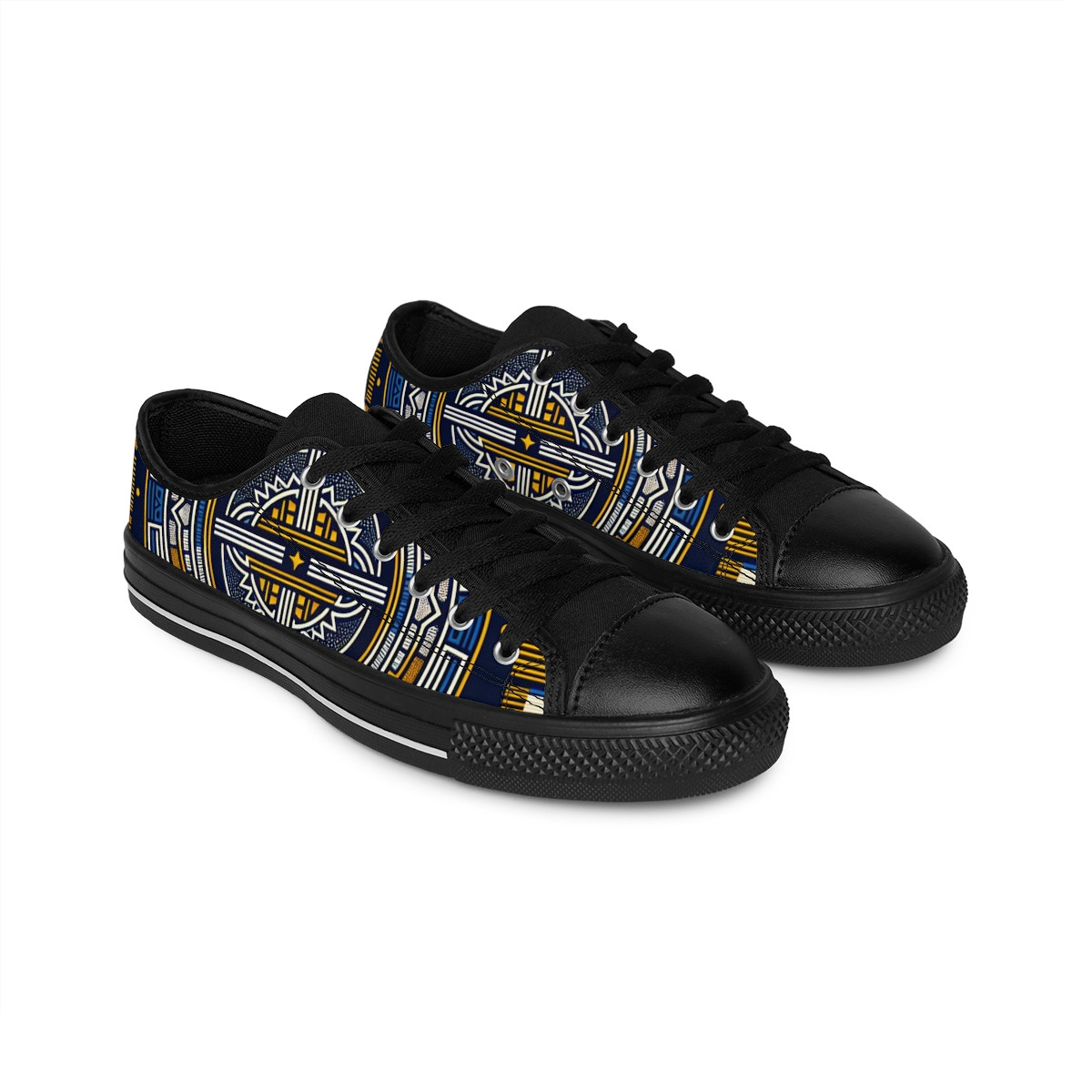 "Heritage Stride: Kente Fusion Sneakers" - Men's Sneakers
