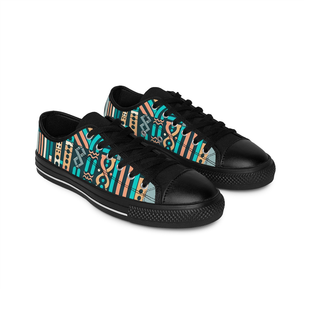 "African Steps: Kente Kaleidoscope Sneakers" - Men's Sneakers