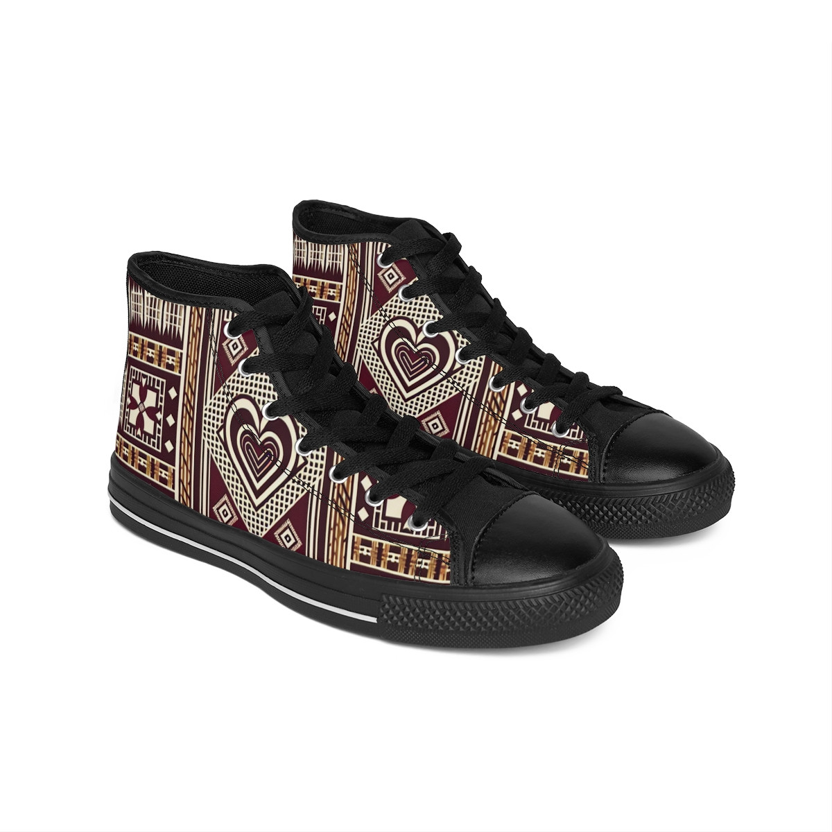 "Heritage Stride: Kente Groove Sneakers" - Men's Classic Sneakers