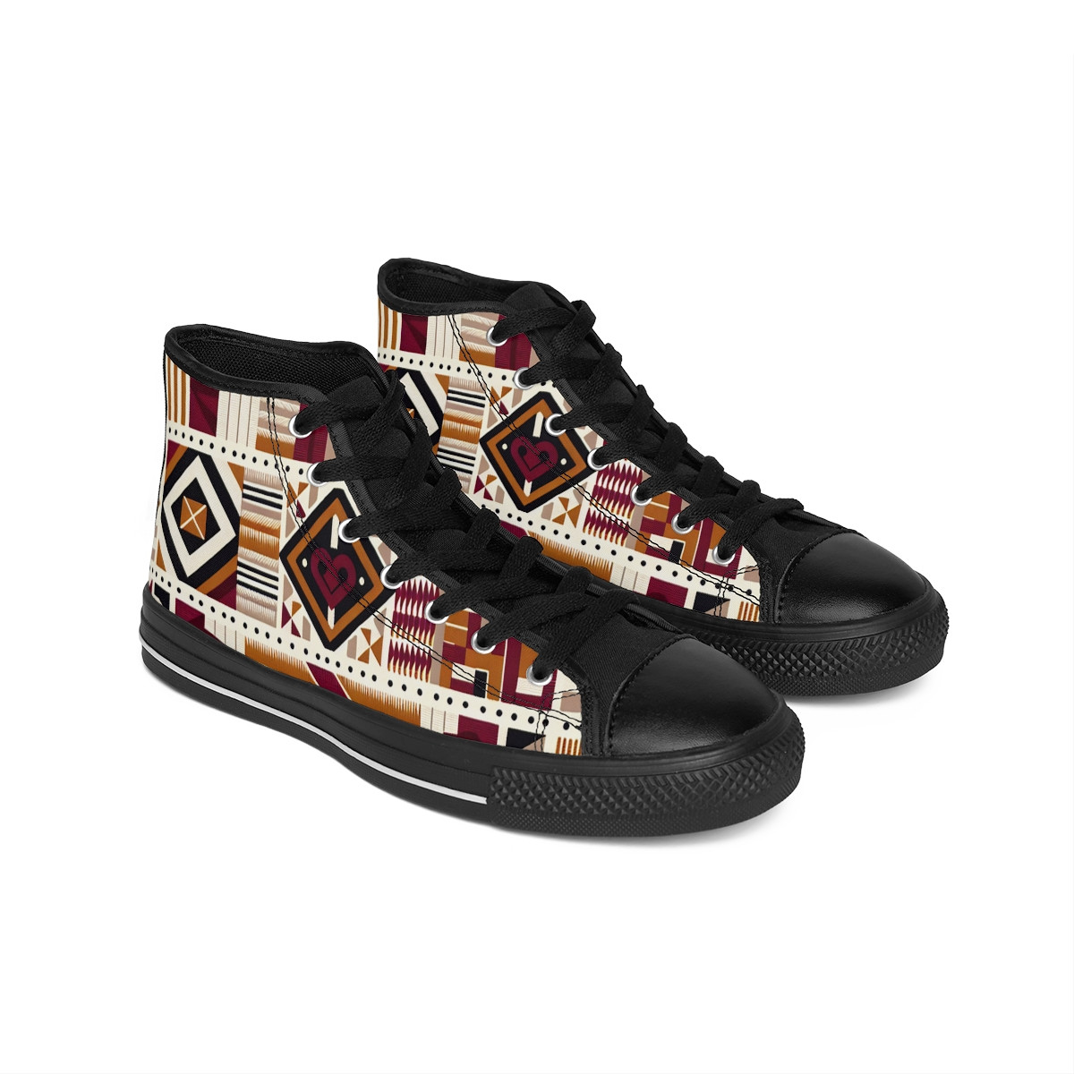 "Heritage Stride: AfroFusion Kente Sneakers" - Men's Classic Sneakers