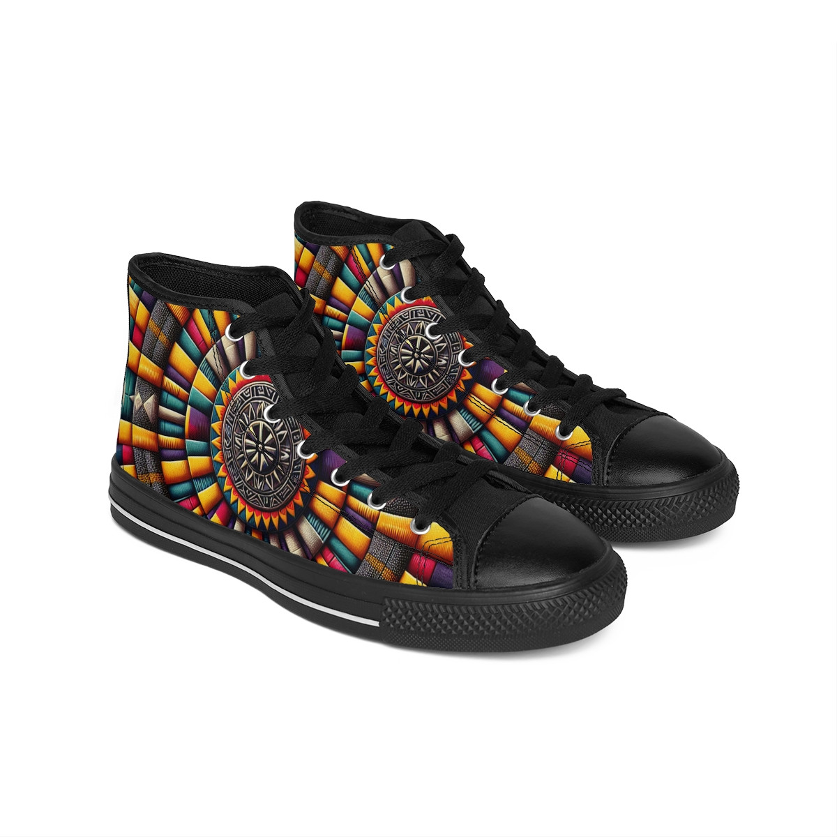 "Heritage Stride: Kente Fusion Sneakers" - Men's Classic Sneakers