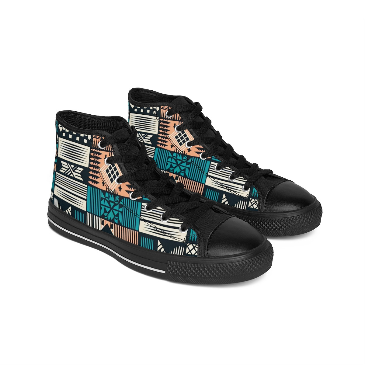 "Heritage Stride: Kente Fusion Sneakers" - Men's Classic Sneakers