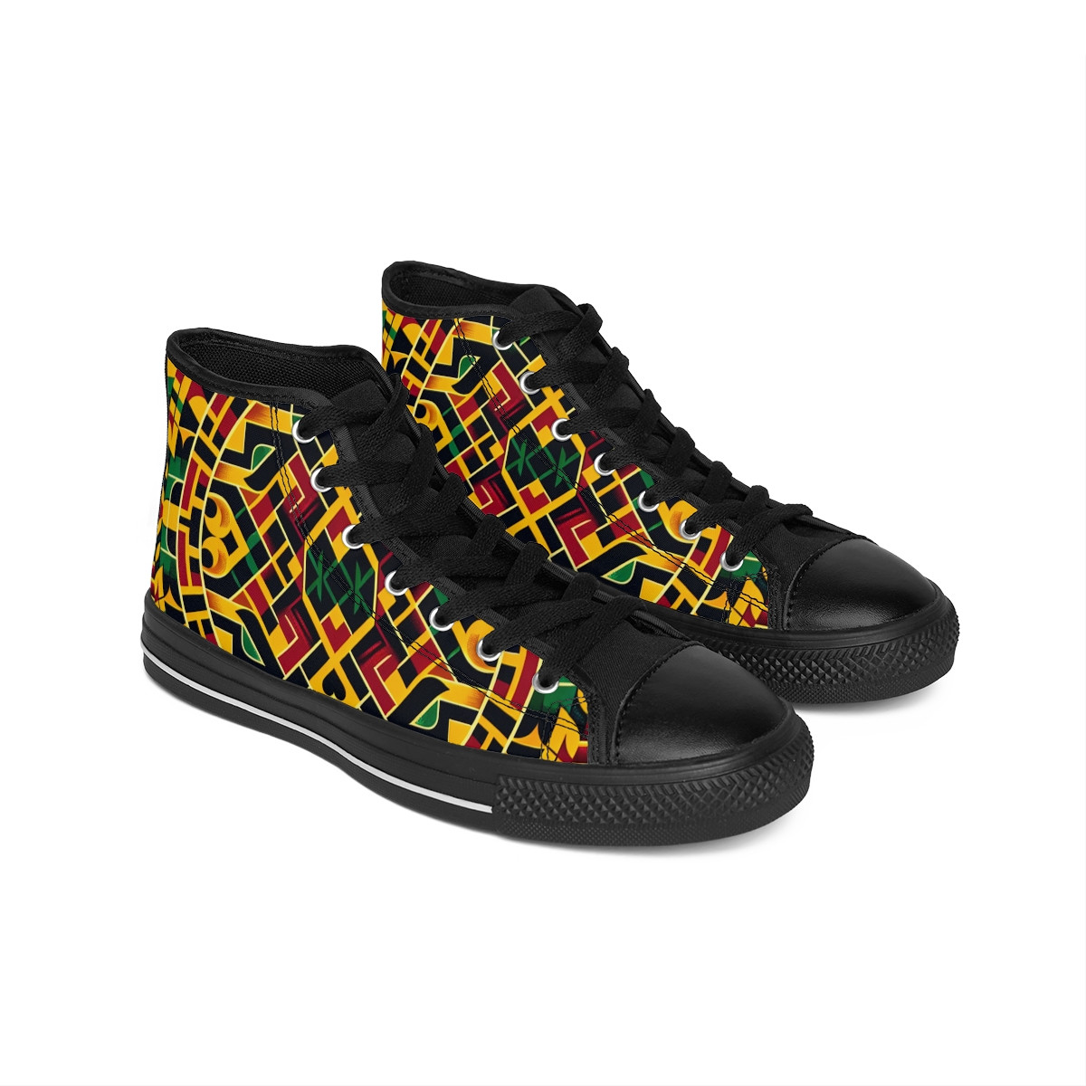 "AfroCentric Stride: Kente Kaleidoscope Sneakers" - Men's Classic Sneakers