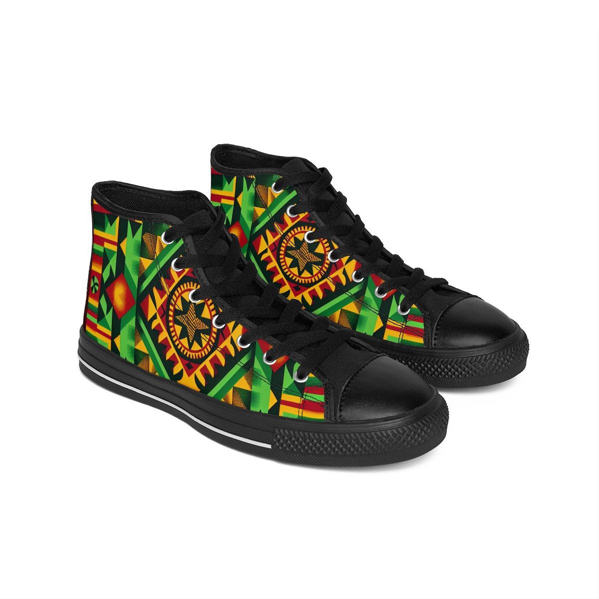 "Heritage Stride: Kente Edition Sneakers" - Men's Classic Sneakers