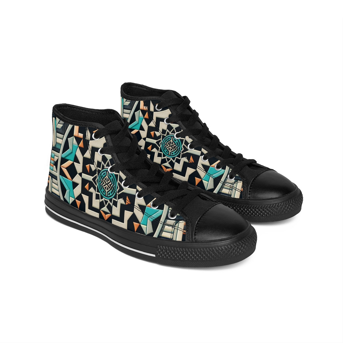 "Ashanti Steps: Kente Fusion Sneakers" - Men's Classic Sneakers