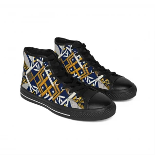 "Kente Kicks: Afrocentric Stunner Sneakers" - Men's Classic Sneakers