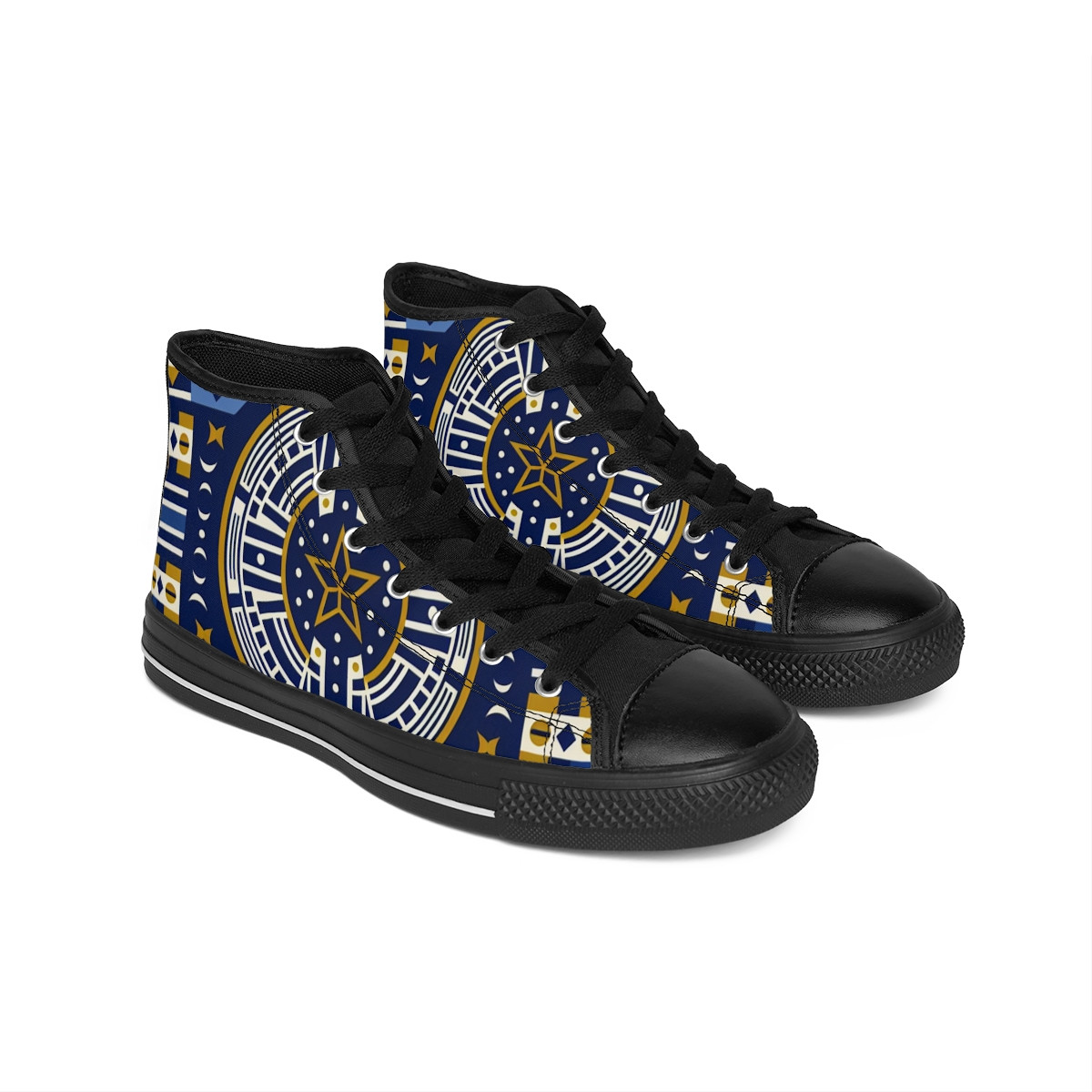 "Heritage Stride: Kente Kaleidoscope Sneakers" - Men's Classic Sneakers