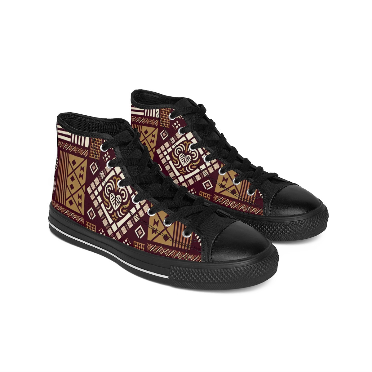 "Heritage Stride: Kente Fusion Sneakers" - Men's Classic Sneakers
