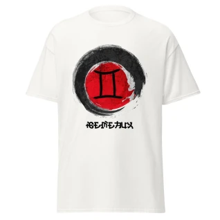 T-shirt zen minimaliste « Silence cosmique » Gémeaux – Moires de Lune