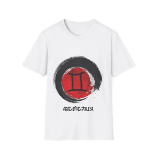 T-shirt zen minimaliste « Silence cosmique » Gémeaux – Moires de Lune