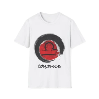 T-shirt zen minimaliste « Silence cosmique » Balance – Moires de Lune