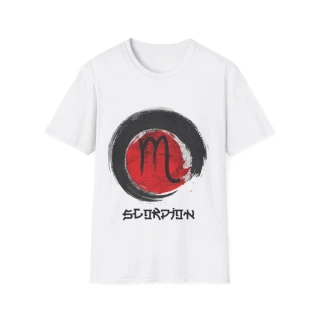 T-shirt zen minimaliste « Silence cosmique » Scorpion – Moires de Lune