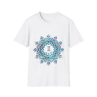 T-shirt "Mosaïque des Eaux Célestes" Gémeaux – Moires de Lune