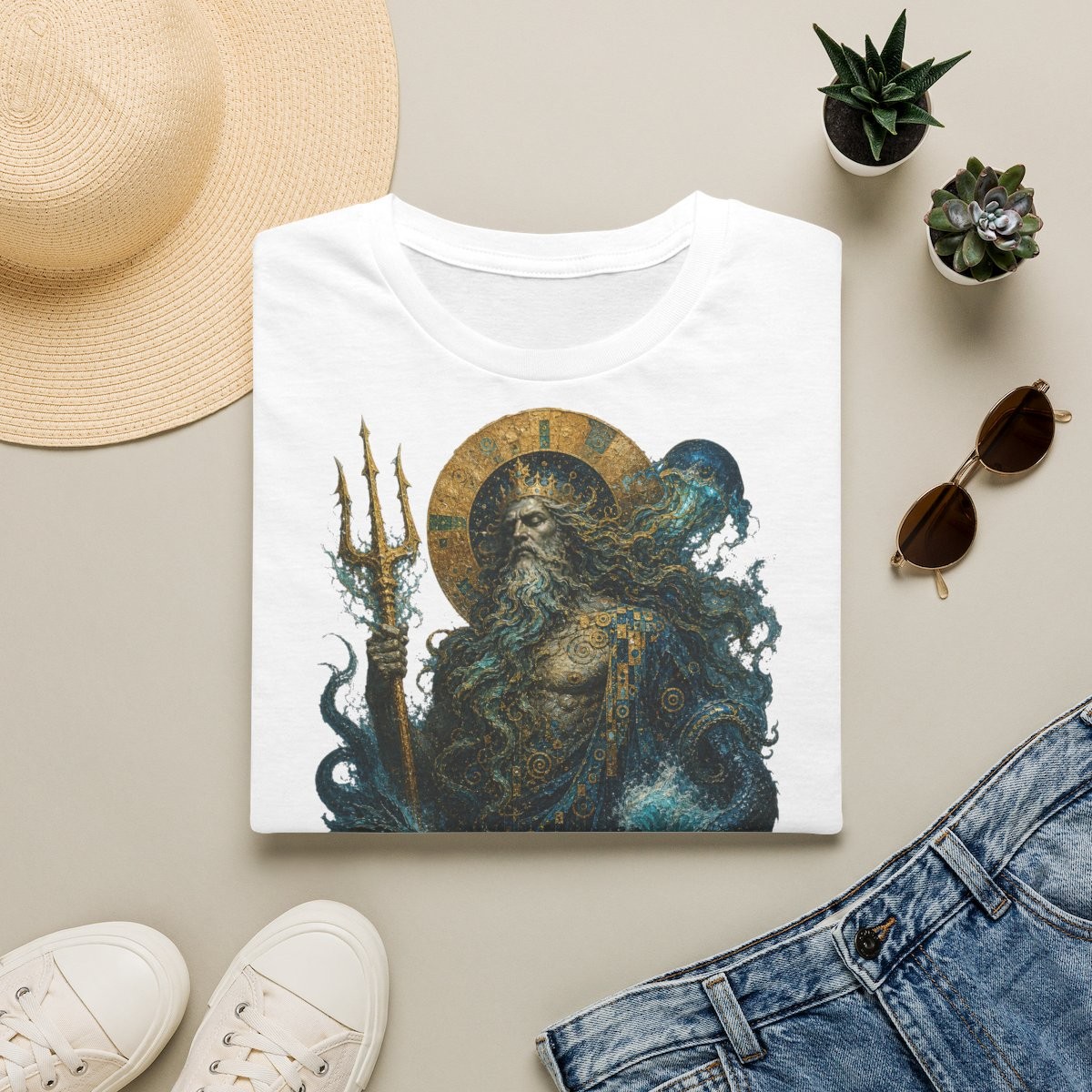 T-shirt Neptune · Gardien des Abysses Célestes · Moires de Lune