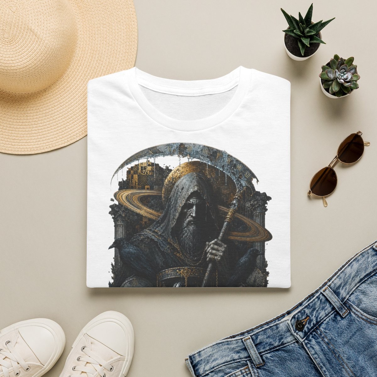 T-shirt Saturne · Maître du Temps & de l'Épreuve · Moires de Lune