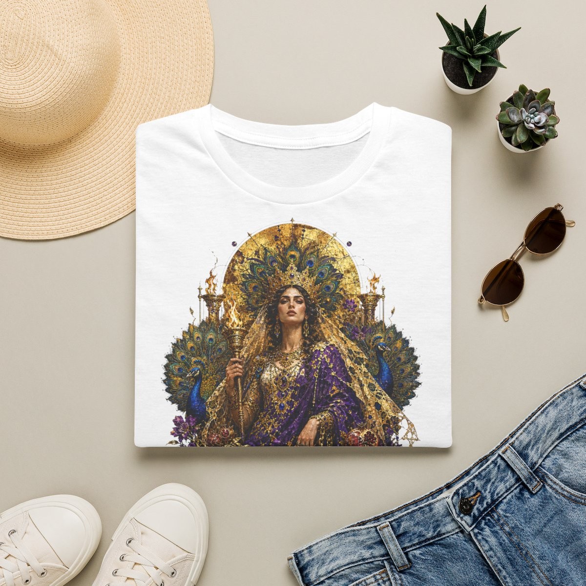 T-shirt Junon · Reine de l'Olympe · Gardienne des Alliances Sacrées · Moires de Lune