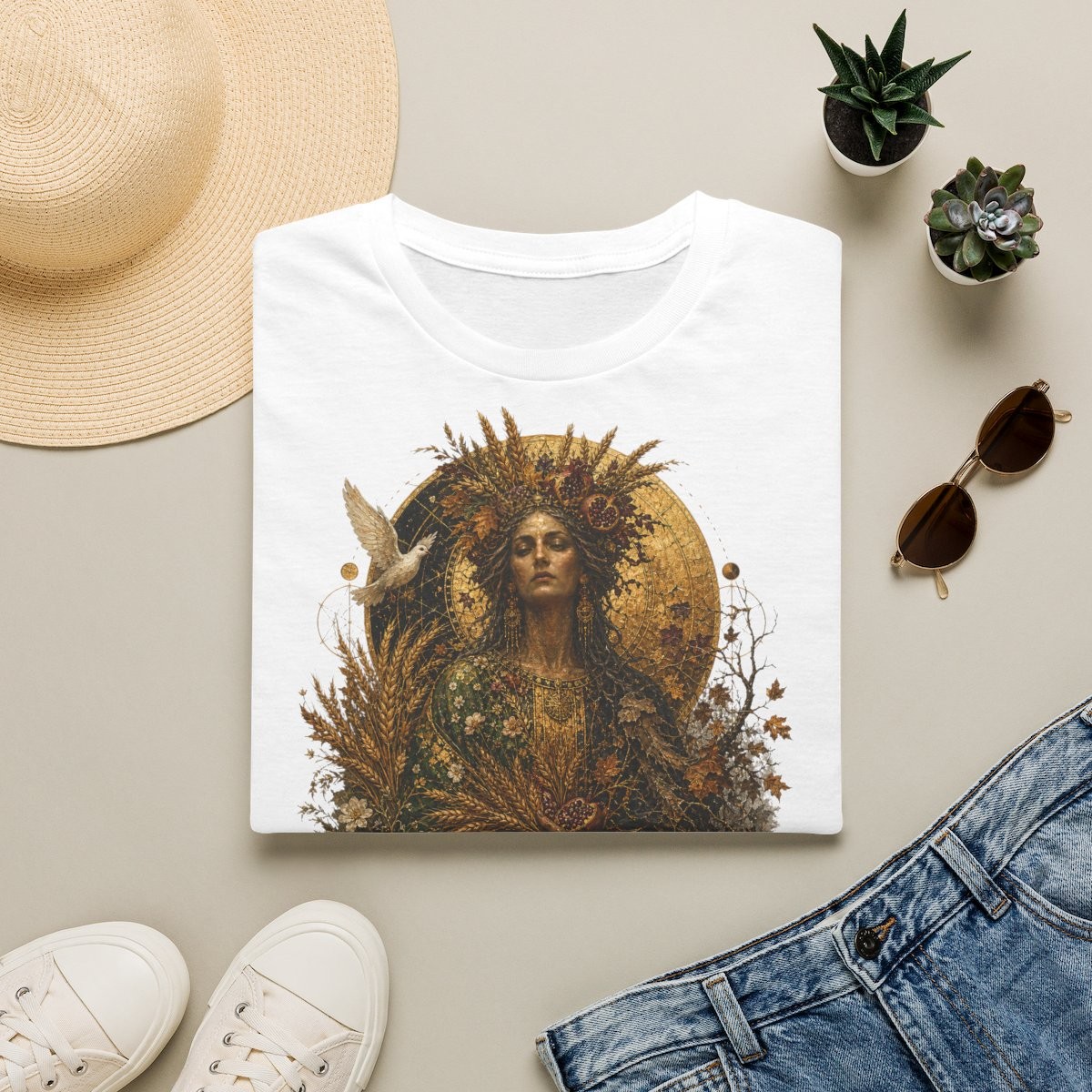T-shirt Cérès · Déesse de la Terre Nourricière · Moires de Lune