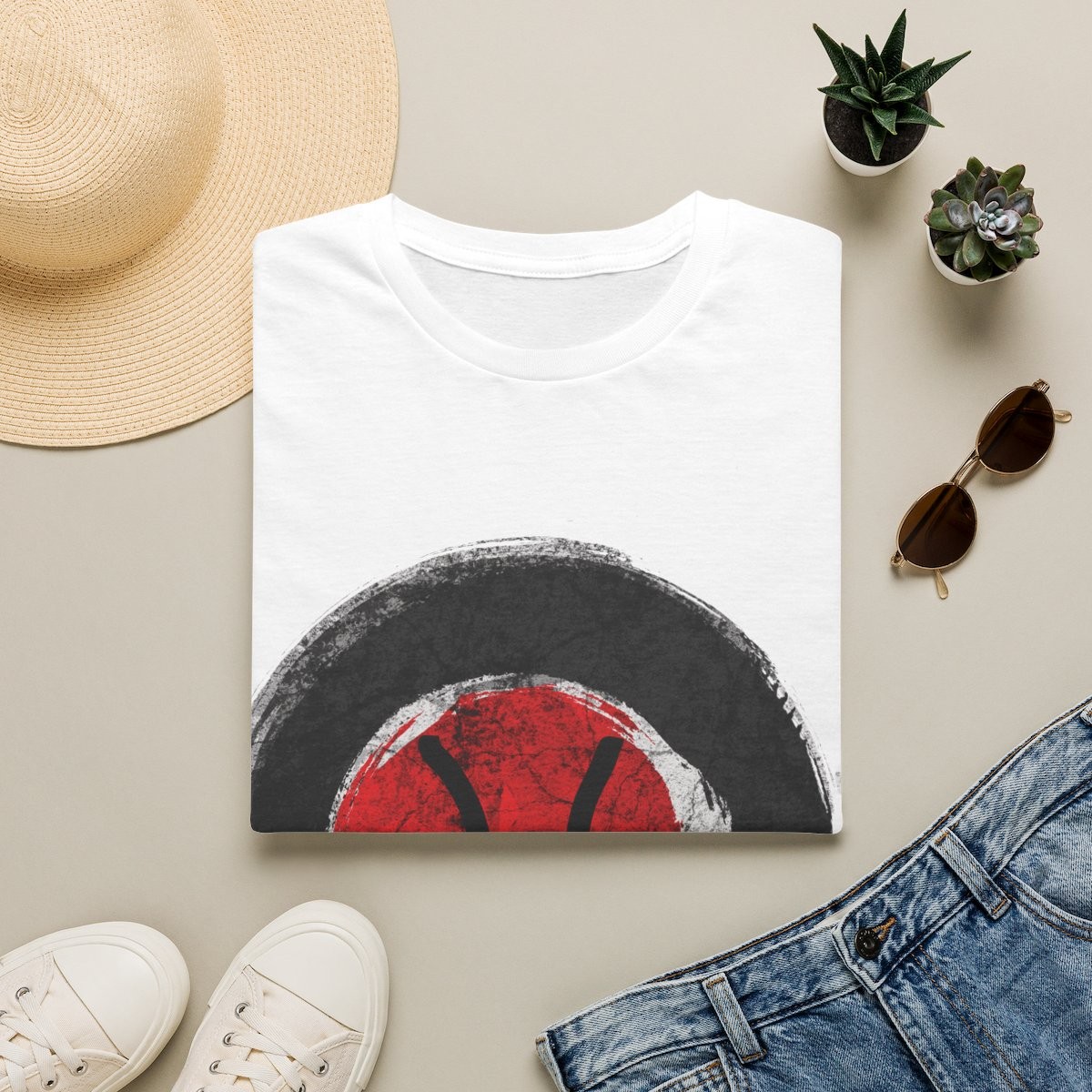 T-shirt zen minimaliste « Silence cosmique » Poissons – Moires de Lune