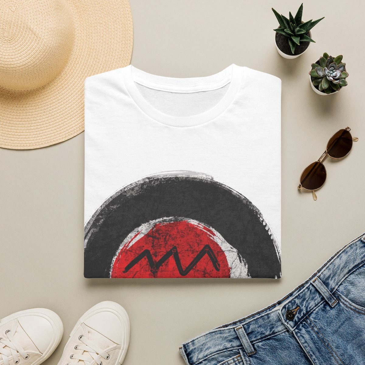 T-shirt zen minimaliste « Silence cosmique » Verseau – Moires de Lune