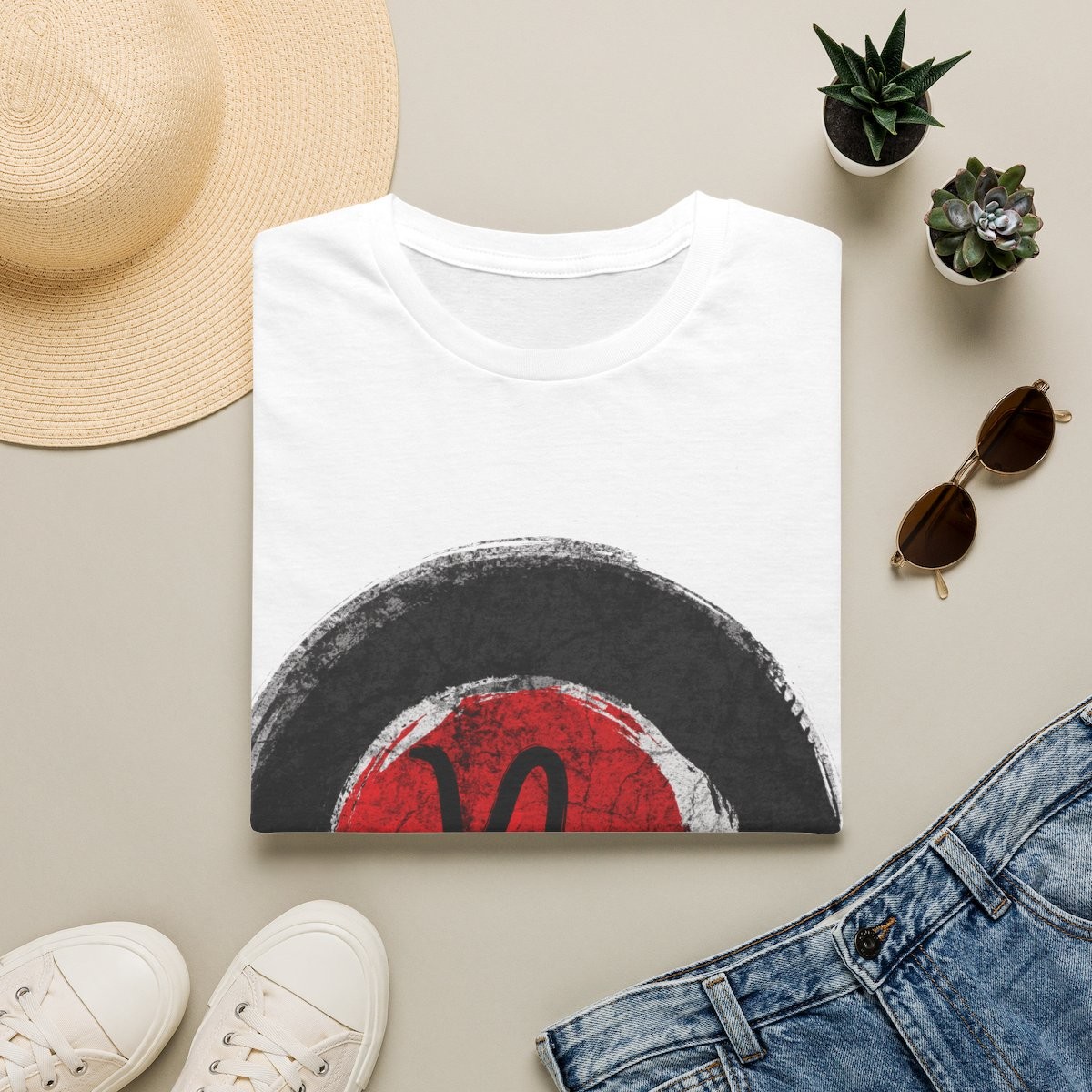 T-shirt zen minimaliste « Silence cosmique » Capricorne – Moires de Lune